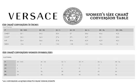 mens versace jacket size chart|Versace shirt men's size chart.